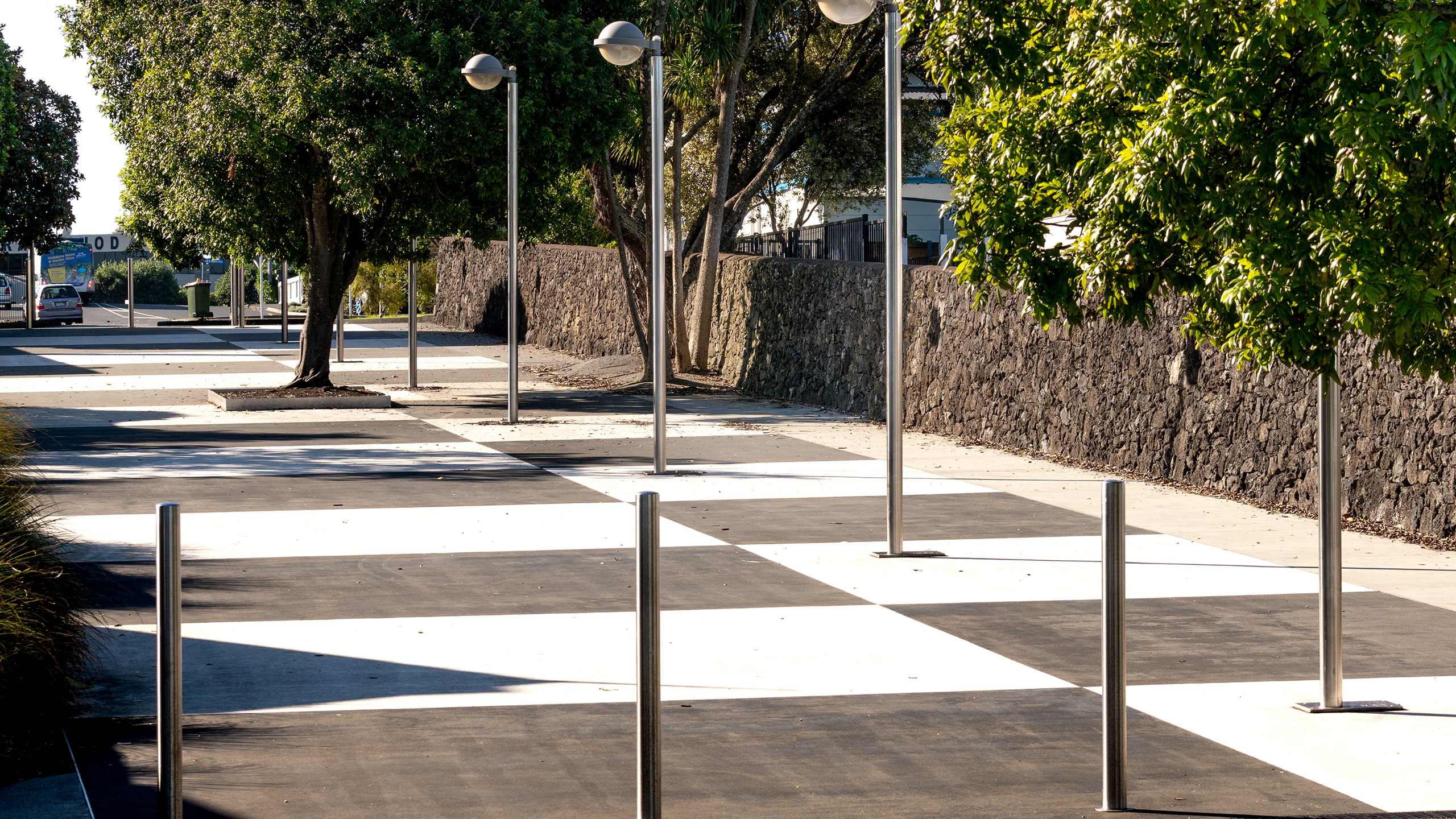 white and black concrete path in Kingsland.