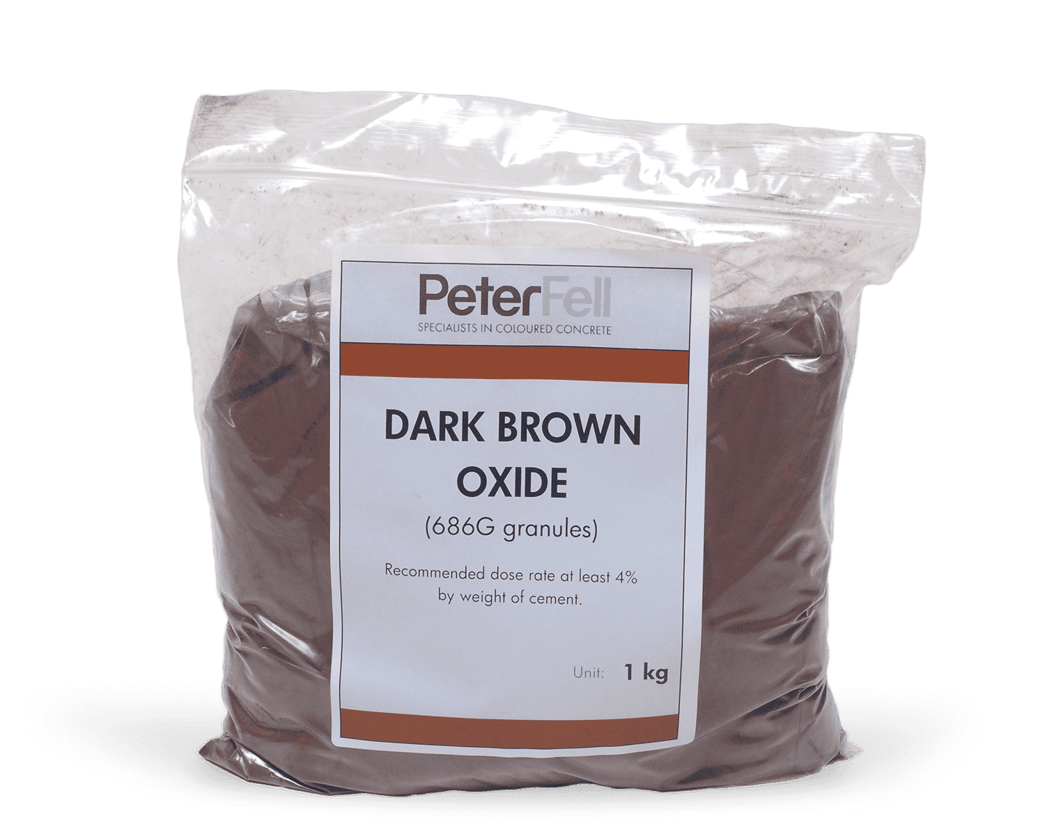 Dark brown oxide for colouring concrete