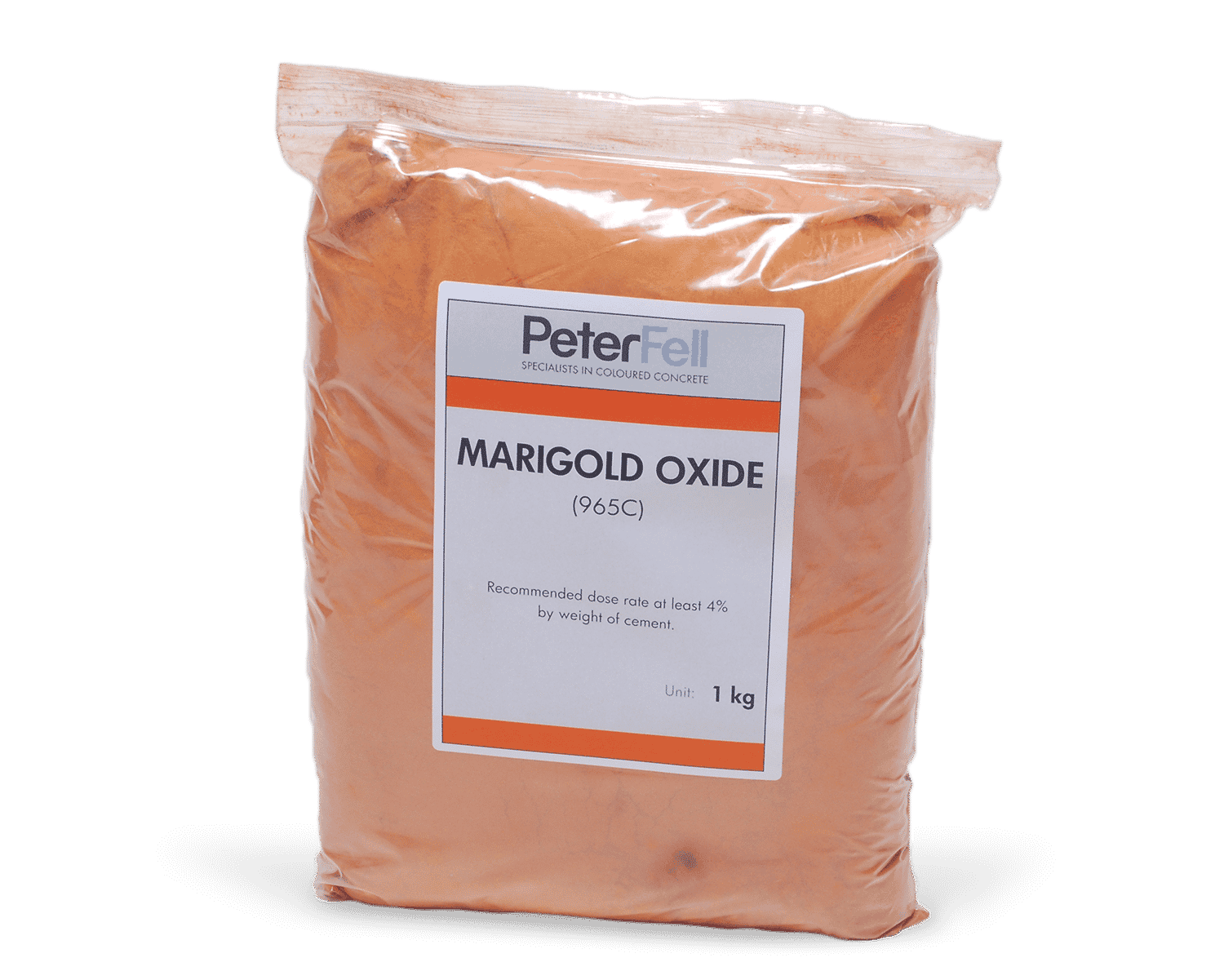 Marigold oxide for colouring concrete