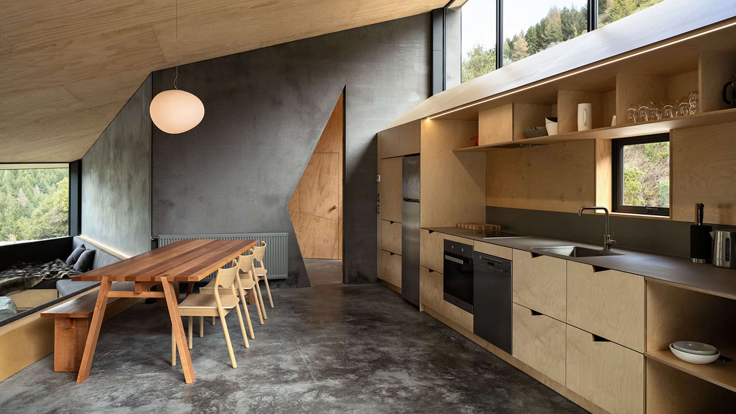 *Digital Process : Kahn@Pixsolution.co.nz Coloured concrete Kitchen floor with matt finish concrete