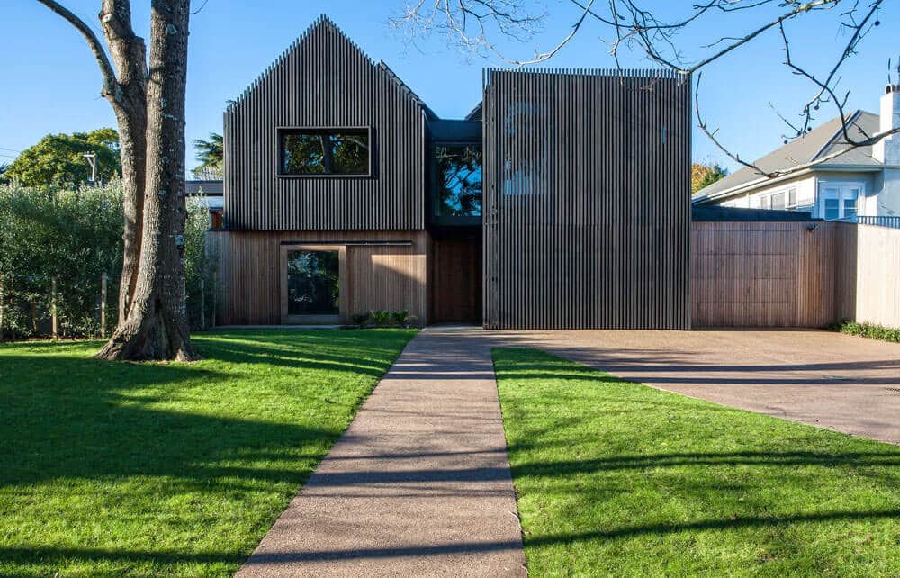 coloured concrete driveway and path at residential address