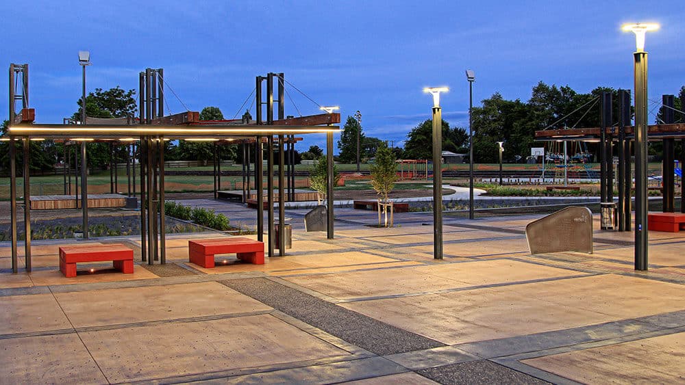 Excellent use of coloured concrete in a Te Puke public walkway.