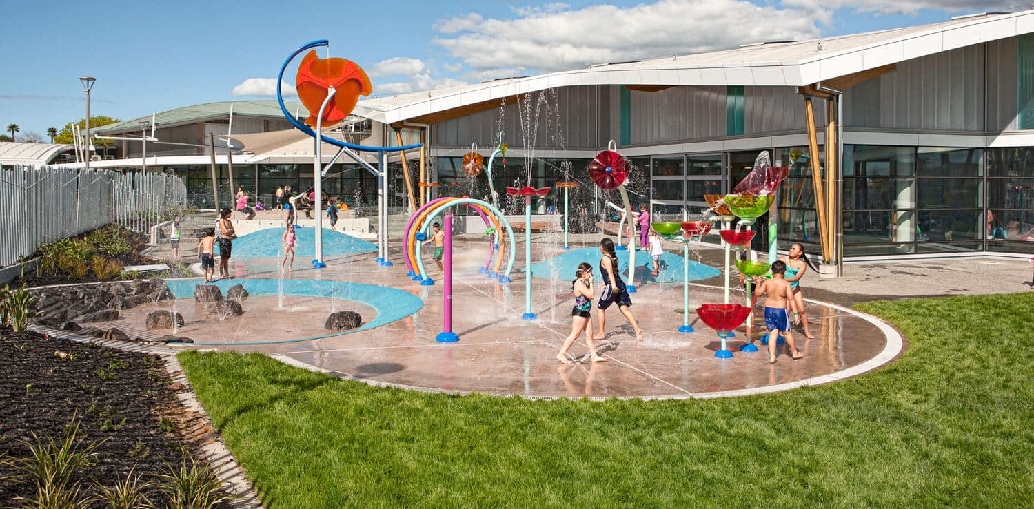 coloured concrete in waterpark