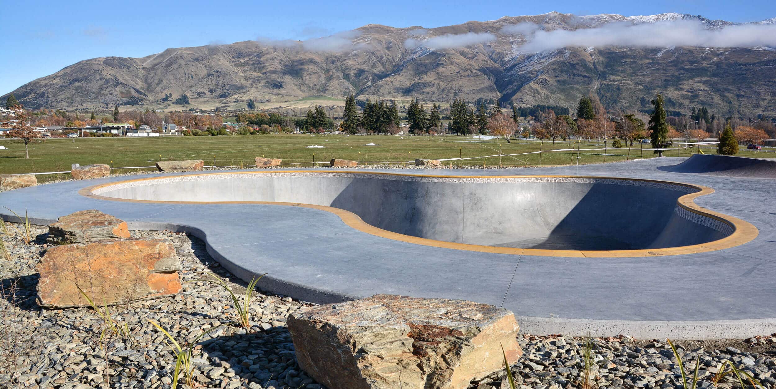 coloured concrete skate park in NZ