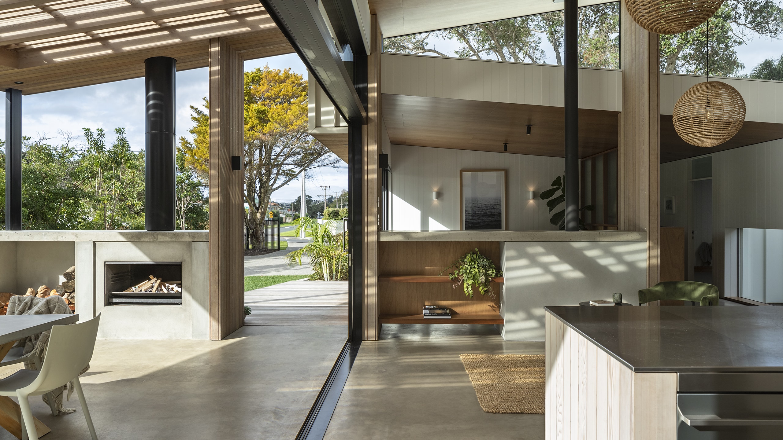 coloured concrete floors indoor outdoor flow