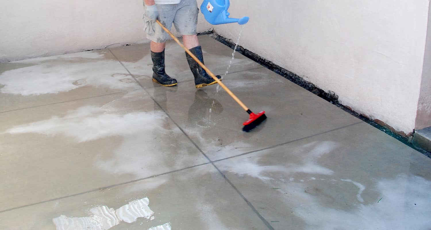 Preparing concrete for sealing step 3